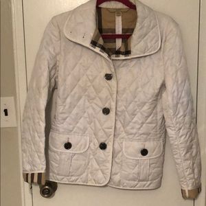 Authentic white Burberry quilted jacket